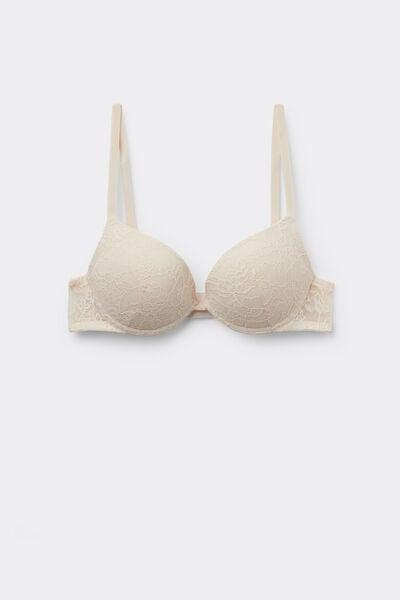 Cream Los Angeles Recycled Lace Super Push-Up Bra, Ivory Cream, large image number 4