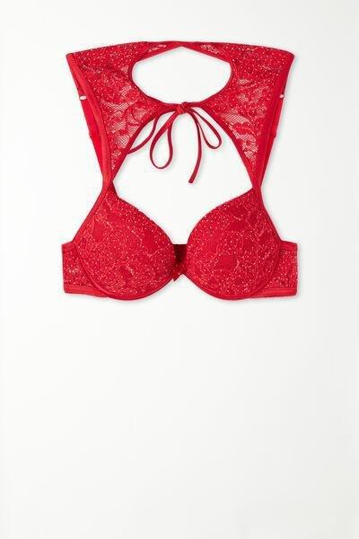 Red Los Angeles Red Roses Pois Super Push-Up Bra, , large image number 4
