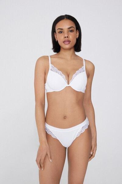 White Lounge Retreat Push-Up Bra, White, large image number 0