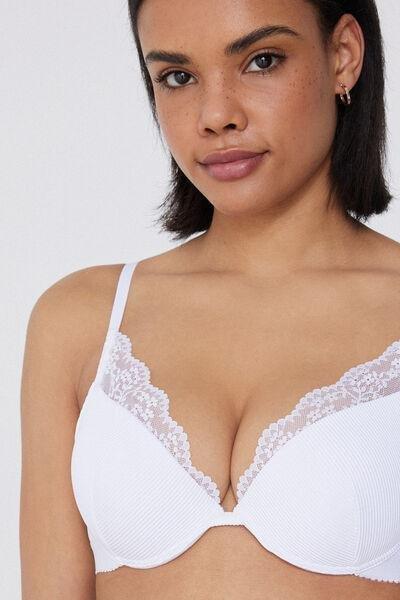 White Lounge Retreat Push-Up Bra, White, large image number 3