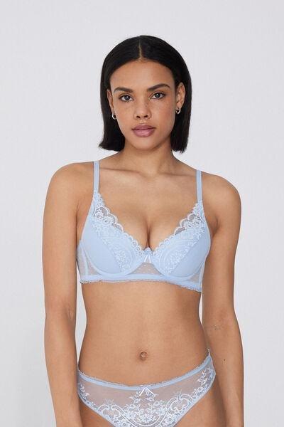 Blue Super Push-Up Bra, 5701_307Y, large image number 1