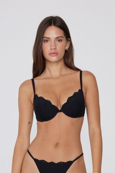 Black Los Angeles Light Touch Super Push-Up Bra, Black, large image number 1
