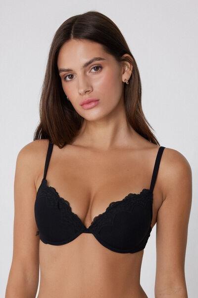 Black Los Angeles Light Touch Super Push-Up Bra, Black, large image number 3