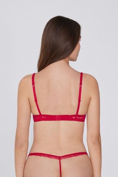 Red Romantic Fantasy Super Push-Up Lace Bra, 5701_873V, large image number 2