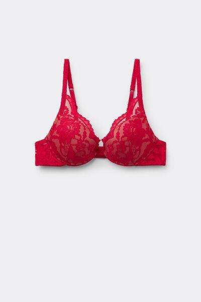 Red Romantic Fantasy Super Push-Up Lace Bra, 5701_873V, large image number 4