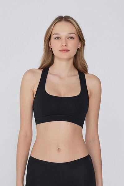 Black Stretch Halter Neck Bra, , medium