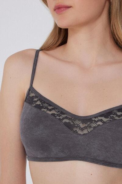 Grey Washed Dream Non-Padded Lace Bralette, 5701_810Y, large image number 2
