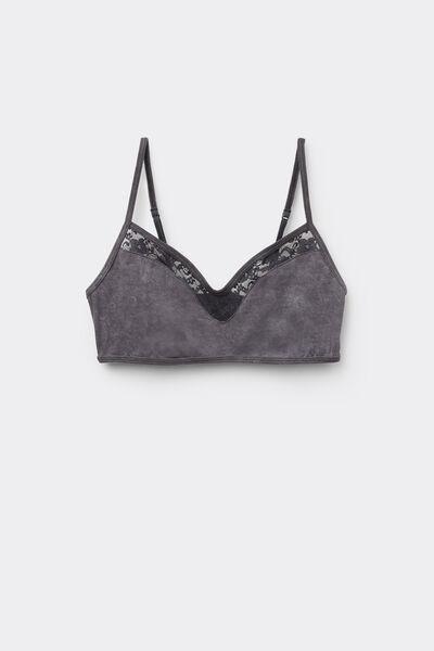Grey Washed Dream Non-Padded Lace Bralette, 5701_810Y, large image number 4