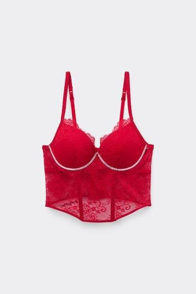 Red Precious Spark Push-Up Lace Bra Top, 5701_873V, large image number 4