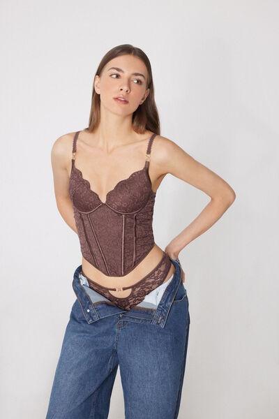 Brown Perfect Harmony Lightly Padded Bra Top, 5701_586Z, large image number 0