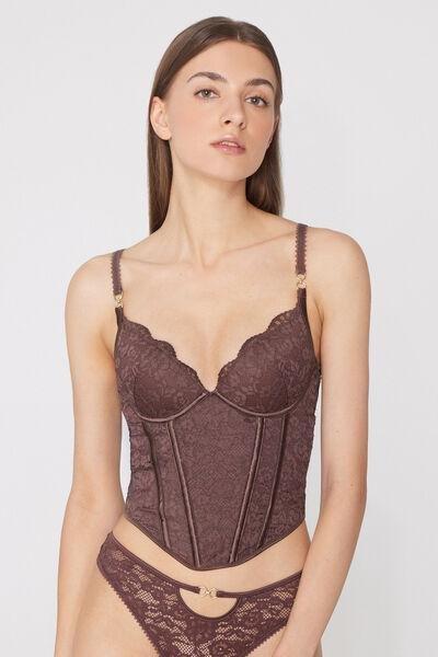 Brown Perfect Harmony Lightly Padded Bra Top, 5701_586Z, large image number 1