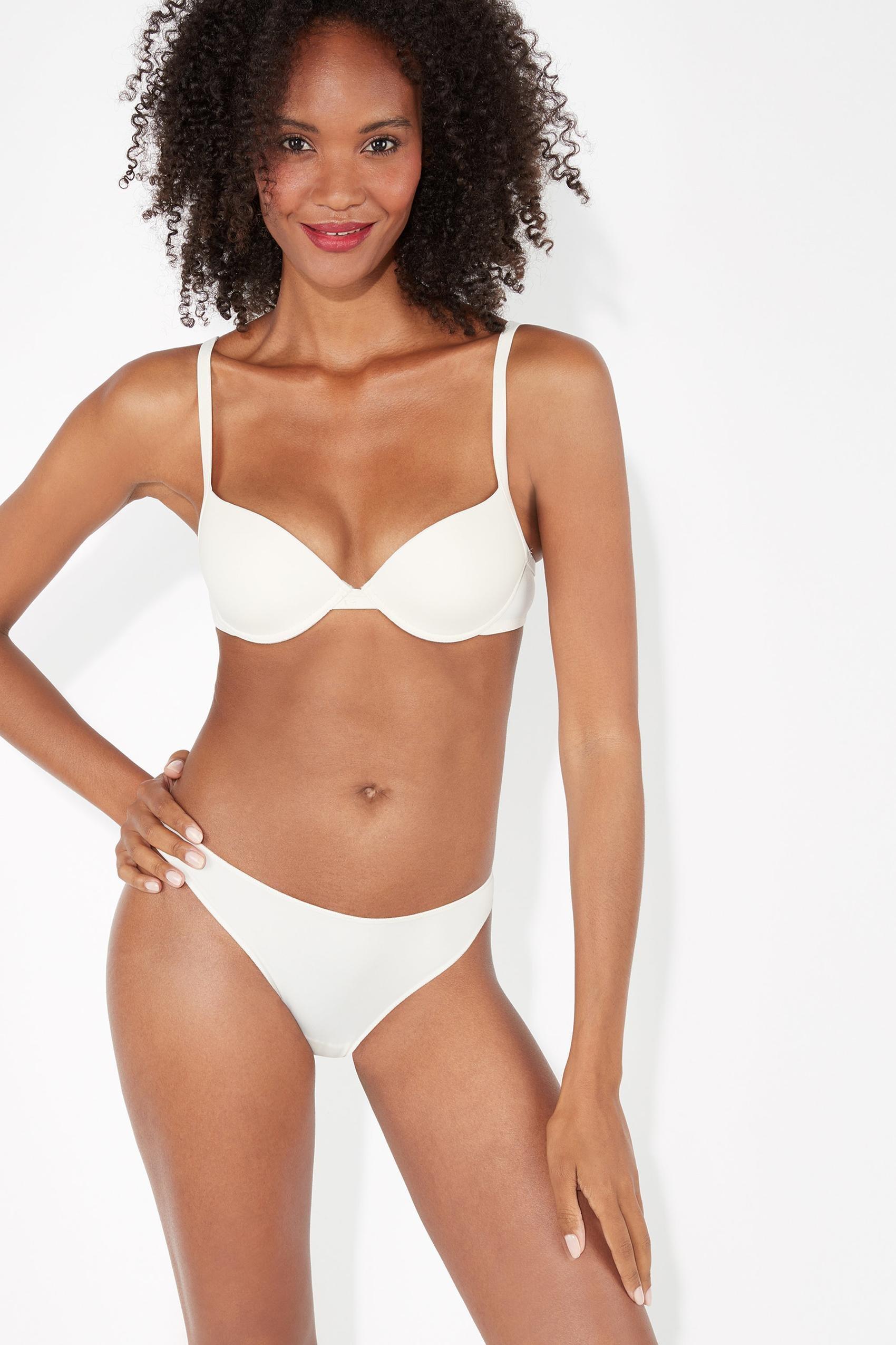 Ivory Microfibre Brazilian Briefs, Ivory Cream, large image number 0