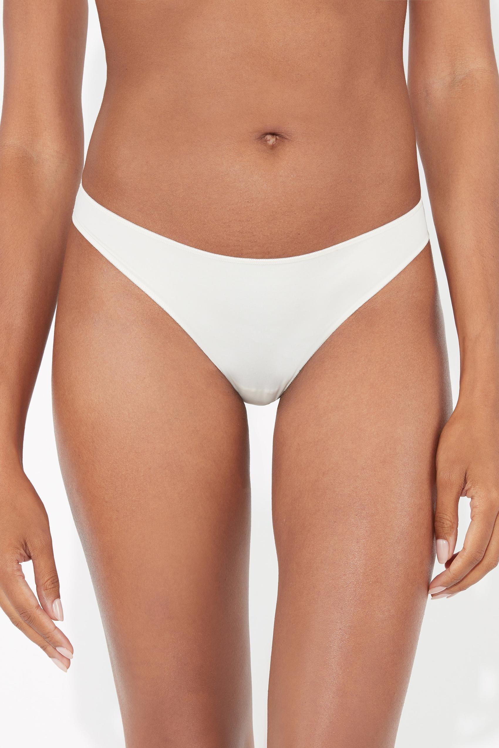 Ivory Microfibre Brazilian Briefs, Ivory Cream, large image number 1