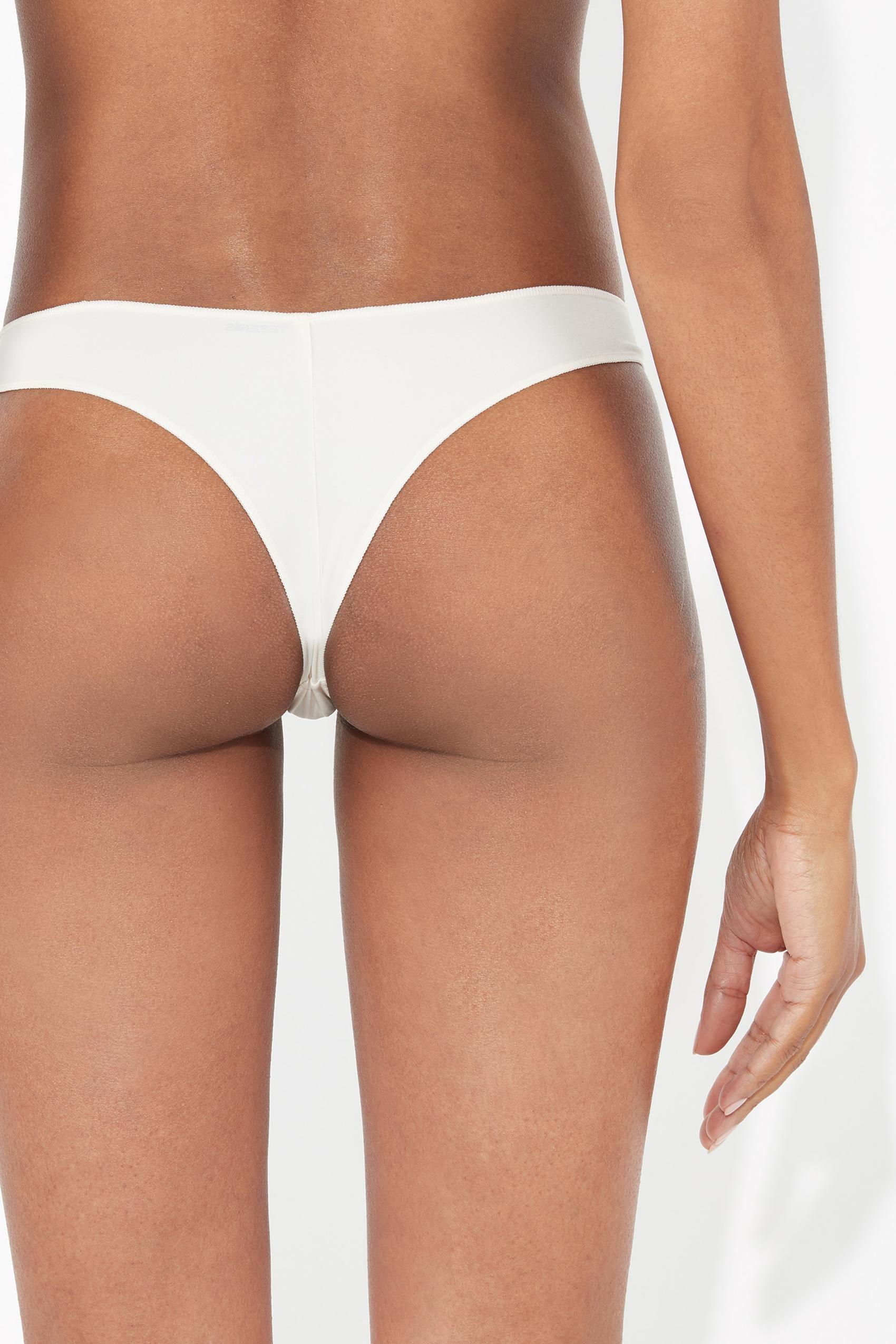 Ivory Microfibre Brazilian Briefs, Ivory Cream, large image number 3