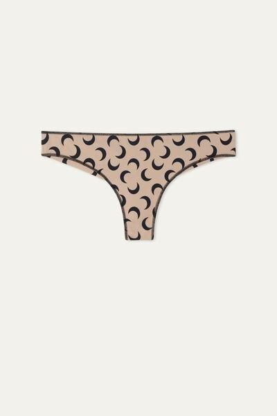 PINK BLUSH MOON PRINT Printed Microfibre Brazilian Briefs, , large image number 3