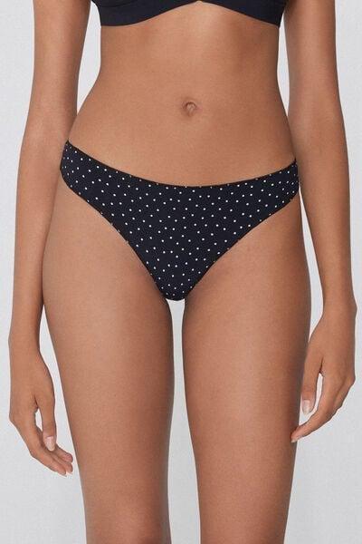 Black Polka -Dot Microfibre Brazilian Briefs, 5701_755Y, large image number 1