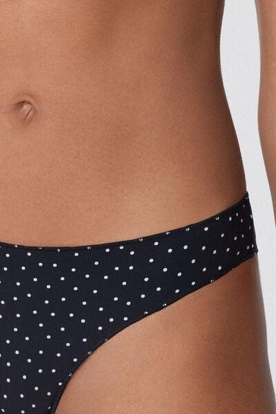 Black Polka -Dot Microfibre Brazilian Briefs, 5701_755Y, large image number 3