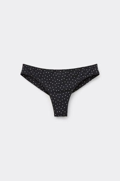 Black Polka -Dot Microfibre Brazilian Briefs, 5701_755Y, large image number 4