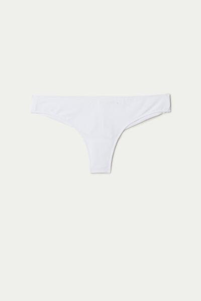 White Microfibre Brazilian Briefs, Women, , large image number 4