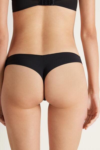 Black Microfibre Brazilian Briefs, Women, , large image number 2