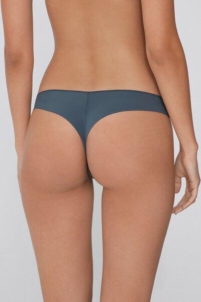 Grey Low-Waist Microfibre Brazilian Briefs, 5701_731Y, large image number 2