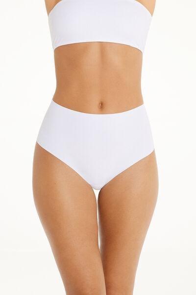 Tezenis - White High-Waist Laser Cut Brazilian Briefs