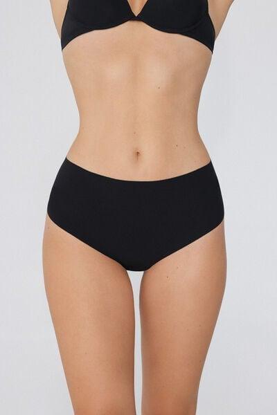 Black High-Waist Brazilian Briefs, Black, medium