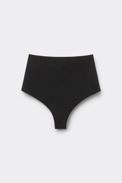 Black High-Waist Brazilian Briefs, Black, large image number 4