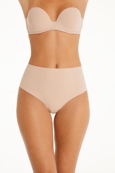 Beige High-Waist Brazilian Briefs, , medium