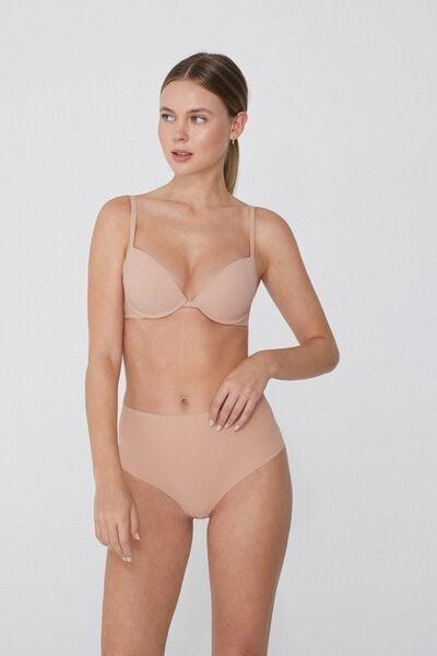 Beige High-Waist Brazilian Briefs, Natural Blush, medium