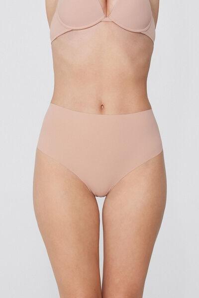 Beige High-Waist Brazilian Briefs, Natural Blush, medium