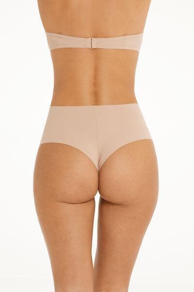Beige High-Waist Brazilian Briefs, , large image number 2