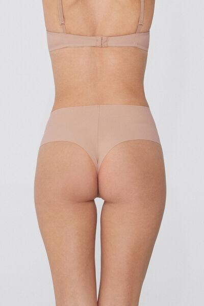 Beige High-Waist Brazilian Briefs, Natural Blush, medium
