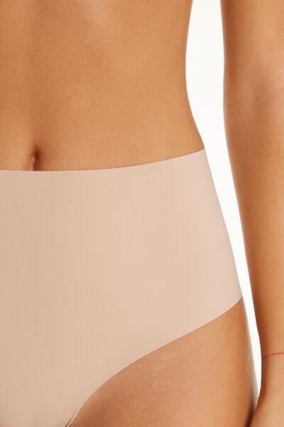 Beige High-Waist Brazilian Briefs, , large image number 3