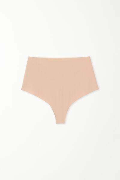 Beige High-Waist Brazilian Briefs, , large image number 4