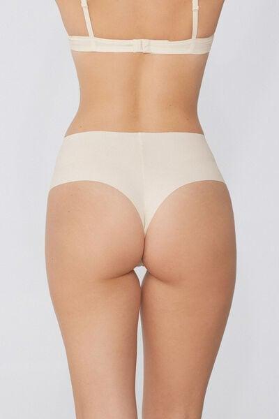 White High-Waist Brazilian Briefs, Ivory Cream, medium