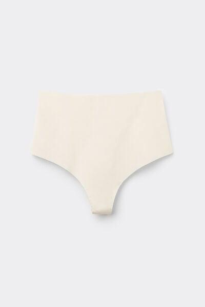 White High-Waist Brazilian Briefs, Ivory Cream, large image number 4