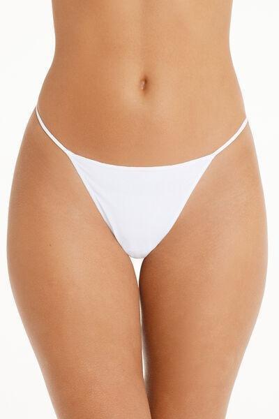 White Brazilian Recycled Microfiber Thong, , large image number 0