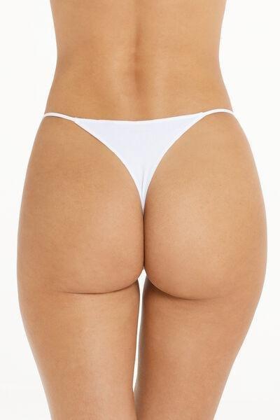 White Brazilian Recycled Microfiber Thong, , large image number 2