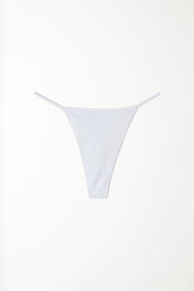 White Brazilian Recycled Microfiber Thong, , large image number 4