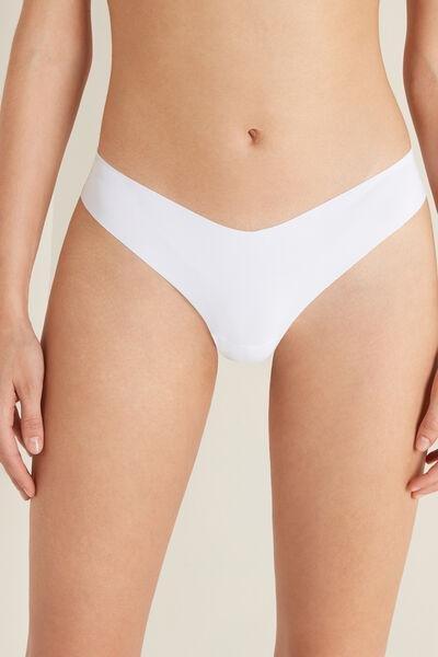 White High-Cut Brazilian Briefs In Laser Cut Microfibre, , large image number 0