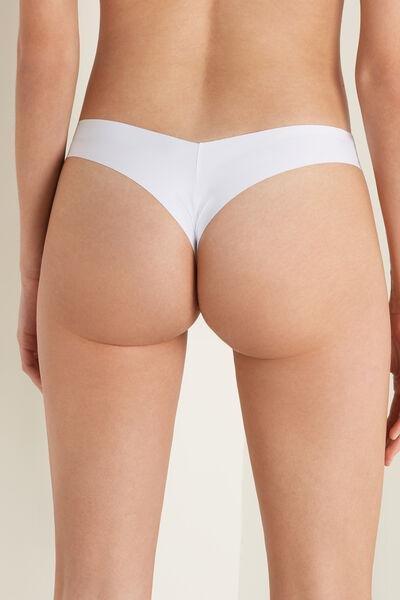 White High-Cut Brazilian Briefs In Laser Cut Microfibre, , large image number 2