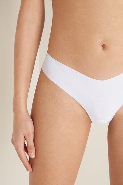 White High-Cut Brazilian Briefs In Laser Cut Microfibre, , large image number 3