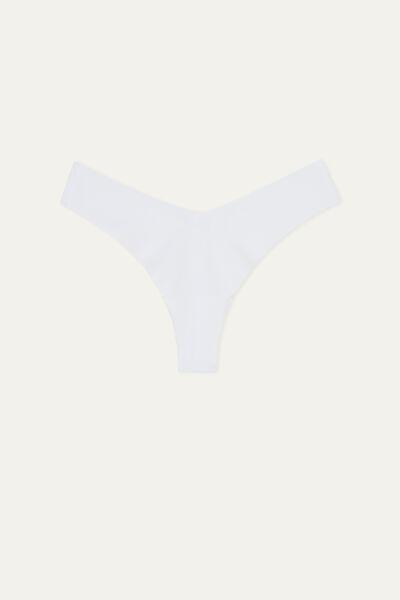 White High-Cut Brazilian Briefs In Laser Cut Microfibre, , large image number 4