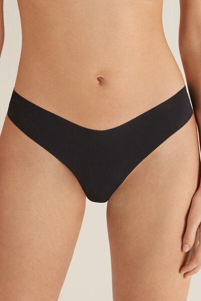 Tezenis - Black High-Cut Brazilian Laser Cut Microfibre Briefs