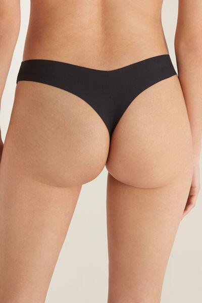 Tezenis - Black High-Cut Brazilian Laser Cut Microfibre Briefs