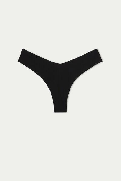 Tezenis - Black High-Cut Brazilian Laser Cut Microfibre Briefs