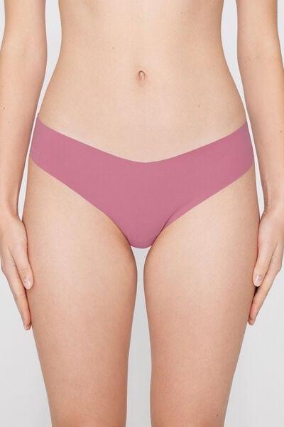 Pink High-Leg Laser-Cut Recycled Microfibre Brazilian Briefs, 5701_179Z, large image number 1