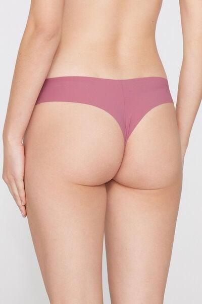Pink High-Leg Laser-Cut Recycled Microfibre Brazilian Briefs, 5701_179Z, large image number 2
