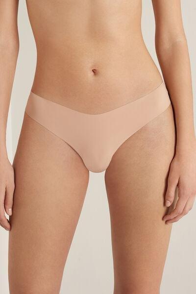 Tezenis - Nude High-Cut Brazilian Laser Cut Microfibre Briefs